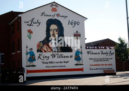 Il principe William III murale, Sandy Row, Belfast, Nordirland/ Irlanda del Nord (nur fuer redaktionelle Verwendung. Keine Werbung. Referenzdatenbank: http Foto Stock