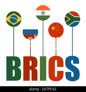 BRICS unione economica Illustrazione Vettoriale