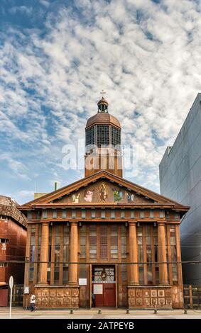 Iglesia Catedral De Puerto Montt, Cattedrale Cattolica Di Puerto Montt, Regione Di Los Lagos, Patagonia, Cile Foto Stock