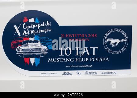 Polonia, OTWOCK - 22 aprile 2017: 9th Rally Mustang Club Polonia, Palazzo della Cultura e della Scienza Varsavia Foto Stock