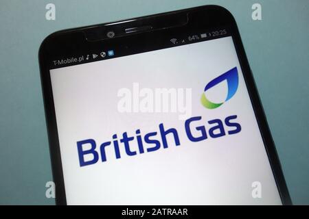 Logo British gas sullo smartphone Foto Stock