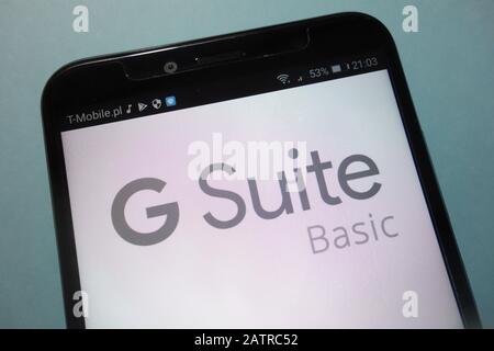 Logo Google G Suite su smartphone Foto Stock