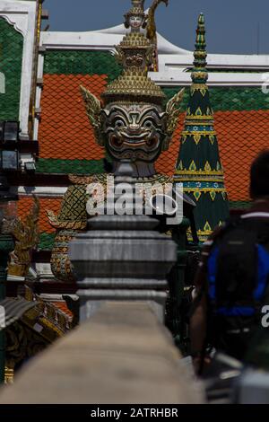 Porta Di Imbarco Di Yaksha Al Grand Palace A Bangkok, Thailandia. Foto Stock