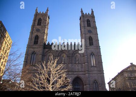 Storico Notre Dame Montreal Foto Stock