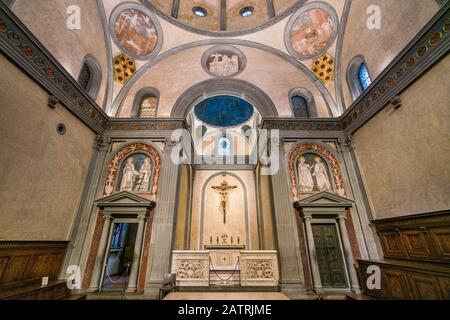 Sagrestia Vecchia Nella Basilica Di San Lorenzo A Firenze. Toscana, Italia. Foto Stock
