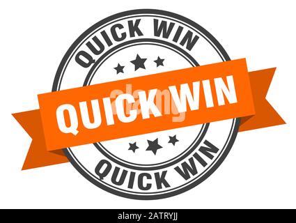 etichetta quick win. rapida banda winround. quick win stamp Illustrazione Vettoriale