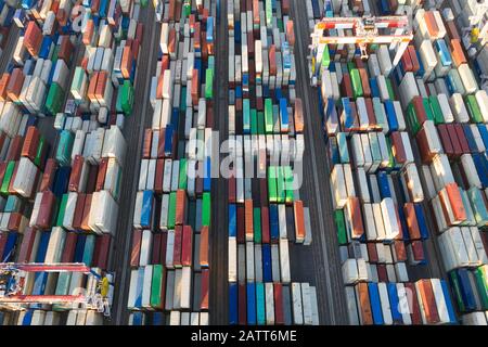 Porto Di Long Beach E Los Angeles Container Yard Foto Stock