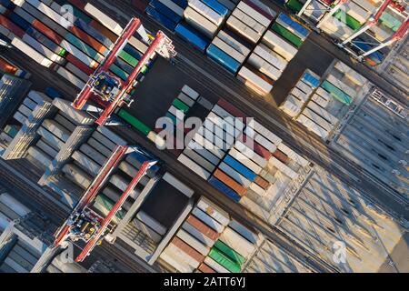 Porto Di Long Beach E Los Angeles Container Yard Foto Stock