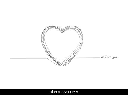 Un disegno a linea continua della mano che tiene la forma del cuore, Foto Stock