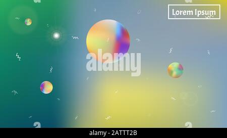 Il buon spazio a tema sfondo illustrazione. Liquido ad alta risoluzione e fresco. Illustrazione, liscia. Stelle, pianeti, segni. Universo colorato nuove stelle desig Illustrazione Vettoriale