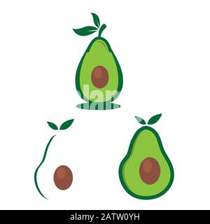 pere con fondo bianco. Silhouette di frutta fresca di Pear Illustrazione Vettoriale