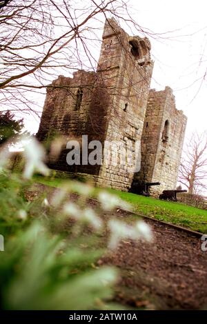 Il castello di metalli, Northumberland Foto Stock