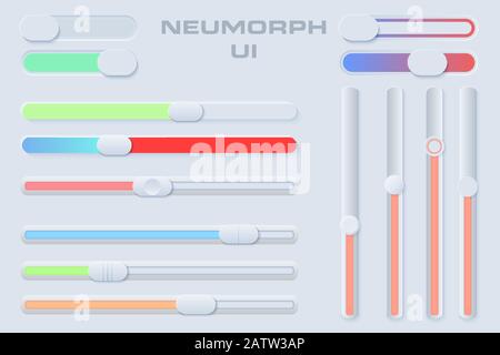 Set di cerchi per interfaccia utente pneumatica Illustrazione Vettoriale