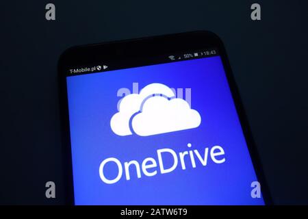 Logo OneDrive sullo smartphone Foto Stock