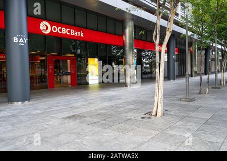 Singapore, gennaio 2020. Vista esterna della sede centrale della banca OCBC nel centro città Foto Stock