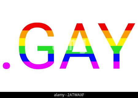 Concetto del nome del dominio .GAY. Nuovo dominio di primo livello in Domain Name System. L'Acquirente o la vendita di un nuovo sito Web. Foto Stock