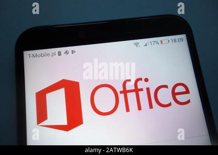 Logo Microsoft Office sullo smartphone Foto Stock