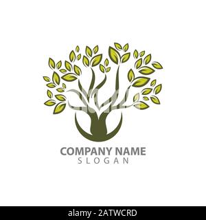 Servizio Professionale Arbortist Tree Care Concetto Organico Eco Sign. Landscaping Design Raw Vector Illustrazione Vettoriale