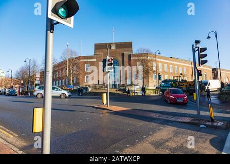 Royal Tunbridge Wells Town Hall, Tunbridge Wells, Kent, sede degli uffici del comune, Regno Unito Foto Stock