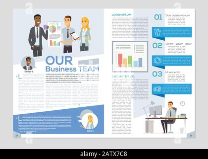 Il nostro team aziendale - colorato modello di brochure vettoriale Illustrazione Vettoriale