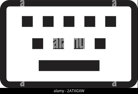 Icona della tastiera virtuale del touch screen per applicazioni e software. Illustrazione del vettore di stock isolata su sfondo bianco. Illustrazione Vettoriale