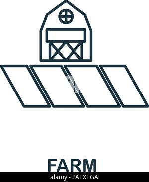 Icona azienda agricola. Elemento di stile a linea sottile dalla raccolta di icone. Icona Outline Farm per computer e cellulare Illustrazione Vettoriale