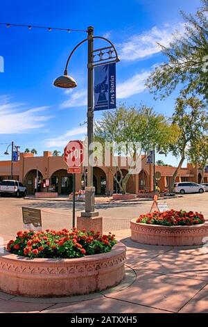 Nel cuore del quartiere delle Arti della Città Vecchia di Scottsdale, Arizona Foto Stock