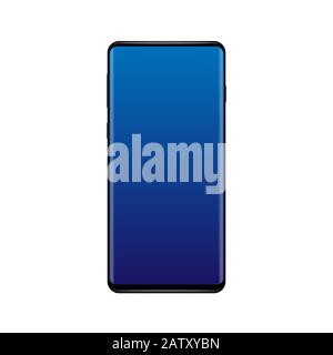 Mockup smartphone realistico. Telefono cellulare vuoto Illustrazione Vettoriale