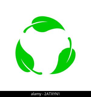 Icona vettore biodegradabile. Logo di etichette degradabili bio-riciclabili Illustrazione Vettoriale