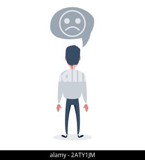 Uomo d'affari o impiegato frustrato. Carattere maschile in stile semplice alla moda, Illustrazione Vettoriale