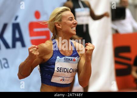 Ostrava, Repubblica Ceca. 05th Feb, 2020. Klara Seidlova (CZE) ha vinto la gara femminile di 60m durante la gara annuale di Gala al coperto 2020, il 5 febbraio 2020, a Ostrava, Repubblica Ceca. Credito: Petr Sznapka/Ctk Foto/Alamy Live News Foto Stock