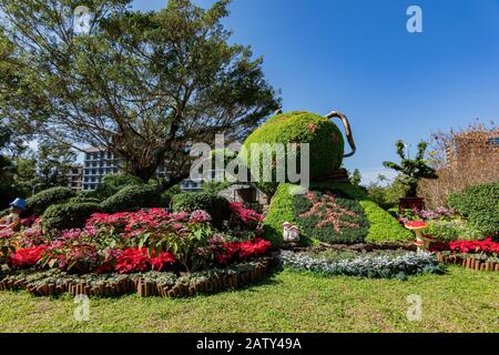 Bellissimo paesaggio all'interno del Chiang Kai-Shek Shilin Residence a Taipei, Taiwan Foto Stock