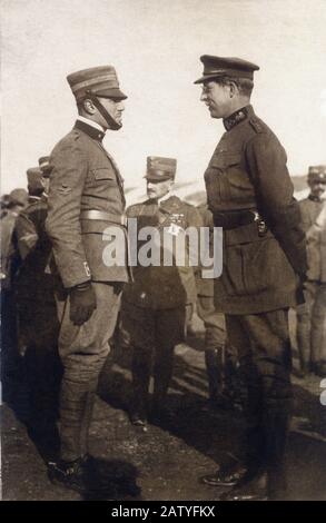 1918 c, ITALIA : l'eroe italiano FRANCESCO BARACCA ( Lugo di Ravenna 1888 - Montello 1918 ) durante la prima guerra mondiale ( PRIMA GUERRA Mondiale 1 Foto Stock