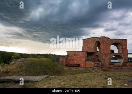 Il castello di bombarsund sulle isole Aland, Mar Baltico settentrionale, Finlandia. Il castello fu costruito dai russi nel 1830. Foto Stock