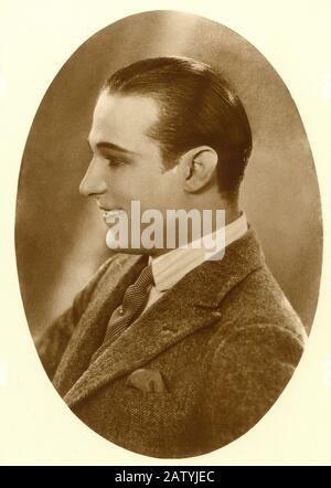 1922 C, USA : la superstar del film Silente RUDOLPH VALENTINO ( Rodolfo Guglielmi - Castellaneta , Taranto 1895 - New York , USA 1926 ). - profilo - pr Foto Stock