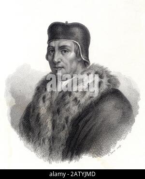 Francesco GUICCIARDINI ( Firenze 1483 - Arcetri 1540 ) il più celebre storico e politico italiano - ( XIX secolo inciso da G. Barni da A. Foto Stock