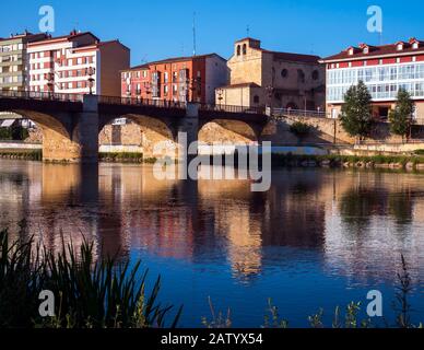 Puente de Carlos III. Miranda de Ebro. Burgos. Castilla León. España Foto Stock