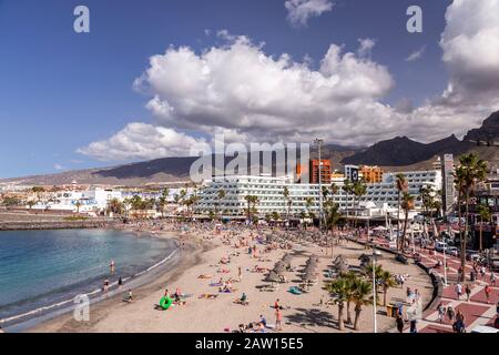 Lungomare Di Costa Adeje, Tenerife, Isole Canarie Foto Stock