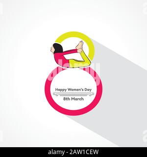 Illustrazione per il giorno internazionale delle donne - 8 marzo Illustrazione Vettoriale