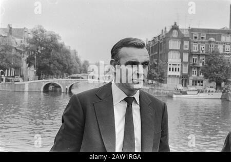 Tiro ad Amsterdam per James Bond film Diamanti sono Forever, Sean Connery at the Amstel Data: 3 luglio 1971 luogo: Amsterdam, Noord-Holland Parole Chiave: Attori, film, star del cinema Nome Persona: Sean Connery Foto Stock