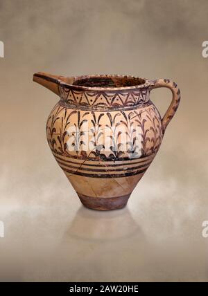 Caraffa minoica decorata del Palazzo Cnosso-Little 1600-1450 a.C., Museo Archeologico di Heraklion. Foto Stock