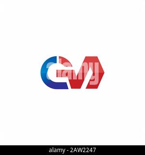 Modello iniziale di progettazione del logo Gm o mg Illustrazione Vettoriale