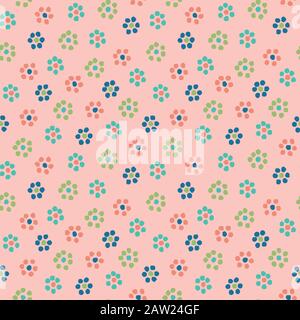 rosa floreale semplice primavera senza cuciture motivo vettoriale Illustrazione Vettoriale