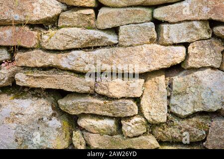 Dettagli pareti in pietra a secco, Inghilterra, Regno Unito Foto Stock