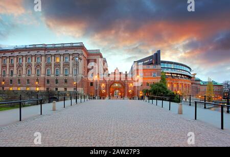 Stoccolma, Svezia. Riksdag (Parlamento) edificio. Foto Stock