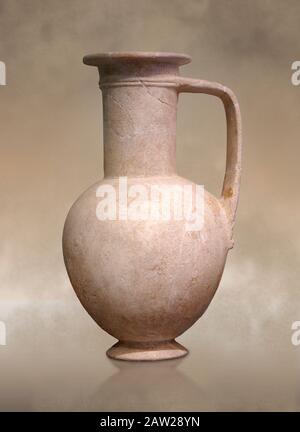 Caraffa minoica in pietra della "tomba reale" di Cnosso-Isopata 1600-1500 a.C., Museo Archeologico di Heraklion. Foto Stock