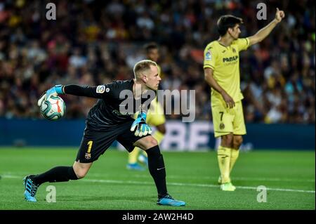 Barcellona, SPAGNA - 24 SETTEMBRE: Marc-André Ter Stegen durante la Liga partita tra FC Barcelona e Villarreal CF al Camp Nou il 24 settembre 2019 Foto Stock