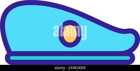 Icona del cappello militare vettore. Illustrazione del simbolo del contorno isolato Illustrazione Vettoriale