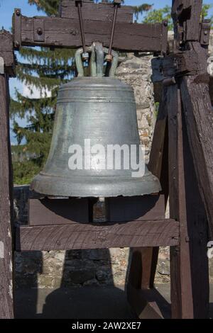 Suonano le campane al Castello di Greifenstein Foto Stock