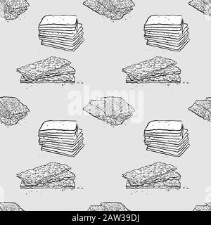 Pane fresco disegno in scala di grigi senza cuciture. Utilizzabile per carta da parati o decorazioni di qualsiasi dimensione. Illustrazione Del Vettore Disegnato A Mano Illustrazione Vettoriale